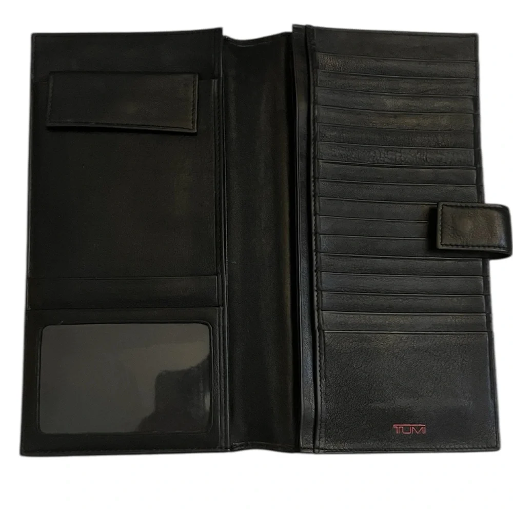 Tumi Modernist Black Leather Ultimate Travel Organizer Wallet